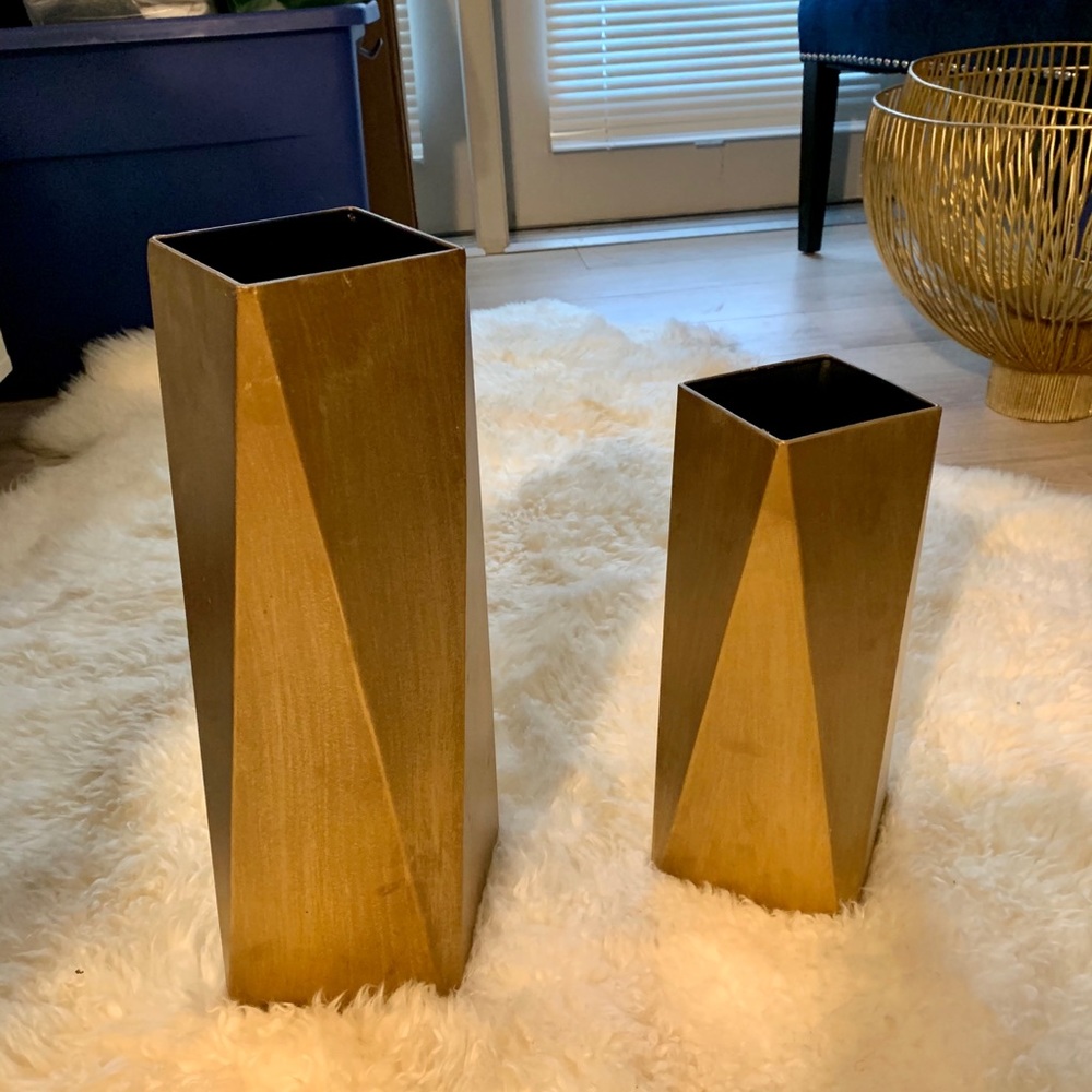 Modern Gold Geometric Vases